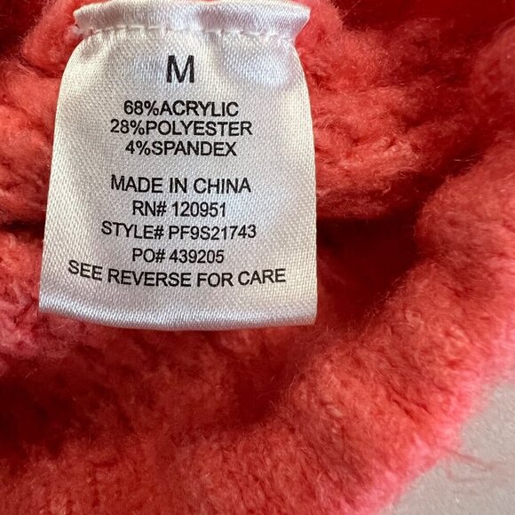 Hippie Rose Knit Sweater Coral Size Medium V-Neck Long Sleeve Tie Hem - Picture 10 of 10